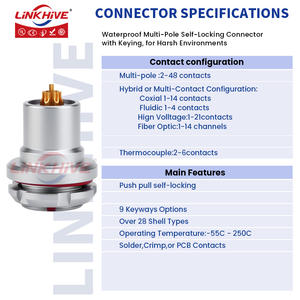 커넥터 소스 공장 HEG K 시리즈 LEMO LHJM 호환 IP68 방수 멀티코어 푸시풀 셀프락킹 커넥터 - Product Image 6