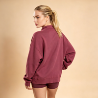 Sweat-shirt oversize à col montant pour femme et adolescente, coupe courte, manches longues, décontracté, hiver 2026