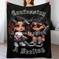 Nouvelle couverture de voyage en flanelle 2024, motif dessin animé Latino Chicana Chola, personnalisable pour avion et maison, idéale pour les fans de Chancla.