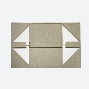 Boîte cadeau magnétique en lin naturel, esthétique épurée, pliable, format A5 profond, pour cadeaux et présentation en magasin - Product Image 3