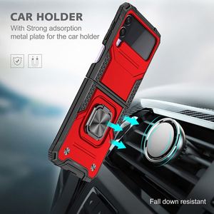 Nueva Funda Híbrida con Anillo y Soporte para Samsung Galaxy Z Flip 4, Funda para Teléfono Móvil de TPU y PC con Adsorción Magnética para Automóvil - Product Image 6