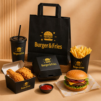 Boîte à emporter jetable en papier kraft de qualité alimentaire pour la restauration, les commandes à emporter, la restauration rapide, les burgers, le poulet frit