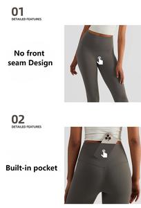 Leggings de yoga à taille haute <span class=keywords><strong>pour</strong></span> femmes, collants d'entraînement doux et beurrés avec poche intérieure 80% nylon 20% spandex - Product Image 3