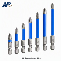 Vente d'usine Naipu : Lot de 10 embouts de tournevis Phillips magnétiques en acier S2 de 50 mm, résistants aux chocs, antidérapants, OEM, pour bricolage