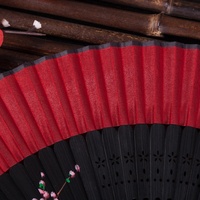Éventail pliant classique chinois portable pour femme, peint à la main, en bambou, pour la danse du Nouvel An chinois