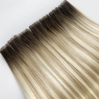 Nouvelles extensions capillaires à la mode, cheveux humains à cuticules intactes, invisibles, double épaisseur, avec bandes adhésives injectées