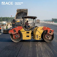 Compacteur routier tandem à double tambour vibrant ACE ATC208 de 8 tonnes avec pompe Cummins Kawasaki pour la construction d'autoroutes en asphalte