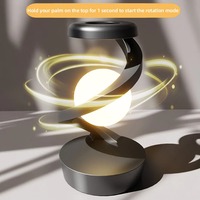 Lámpara de Bola Levitante 3D con Cargador Inalámbrico para Teléfono, Lámpara LED 3D Creativa de Mesa, Lámpara de Luna Flotante para Dormitorio, Regalo Novedoso
