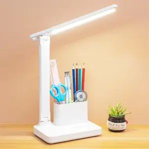 Multifunction Led Rechargeable Foldable Usb Study Reading Desk Lamp With Pen Holder