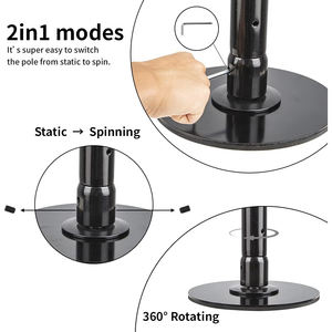 Kit <span class=keywords><strong>de</strong></span> <span class=keywords><strong>baile</strong></span> en barra <span class=keywords><strong>de</strong></span> acero <span class=keywords><strong>de</strong></span> altura ajustable portátil 360 ° Spinning/Static Home Practice para Club Pub Party Use - Product Image 5