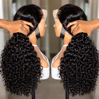 Perruque sans colle à dentelle transparente HD, bouclée afro, 100% cheveux humains, densité 200%, 20 pouces, pré-épilée, installation rapide