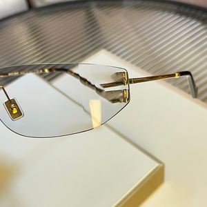 MIU Style for Big Frame <strong>Rimless</strong> Gradient High-End Comfortable Lightweight Durable Eye Protection <strong>Sunglasses</strong> Trendy for - Product Image 6