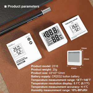 Thermomètre hygromètre numérique LCD mini portable ABS OEM IP56 Utilisation intérieure et extérieure <span class=keywords><strong>Mesure</strong></span> de la température domestique - Product Image 6
