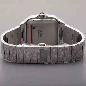 Reloj Mecánico Automático de Acero Inoxidable de Alta Calidad, Completamente Adornado con Piedras de Moissanita, Lujo, Moda, Artesanía Premium, Belleza - Product Image 3