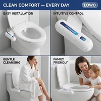 Siège de bidet pour toilettes non électrique, autonettoyant, avec buses avant/arrière, pression réglable, installation facile, pour salle de bain, compatible OEM NL CA GB, compact