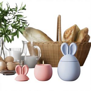 <span class=keywords><strong>Moule</strong></span> en silicone Nicole Hoppy Bunny Eared <span class=keywords><strong>pour</strong></span> pot à bougie en forme d'œuf de Pâques, <span class=keywords><strong>pour</strong></span> la fabrication artisanale de récipients à bougies de Pâques en gypse et <span class=keywords><strong>Jesmonite</strong></span> - Product Image 6