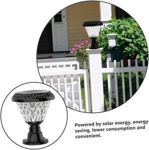 Lámpara de Poste de Puerta Europea Moderna al por Mayor, Lámpara de Seguridad para Jardín, Impermeable, Decoración para Patio Exterior, Lámpara de Pilar LED Solar - Product Image 4