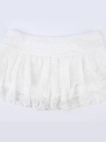 Jupe courte mini en polyester Pure Desire Sexy Lace Beaded Anti-Wrinkle Summer Dropped Waist 2024 pour femmes