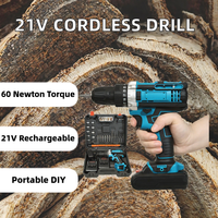Perceuse-visseuse sans fil rechargeable 21V 60Nm couple max moteur à balais 2000 tr/min portable multifonctionnelle pour bricolage à domicile