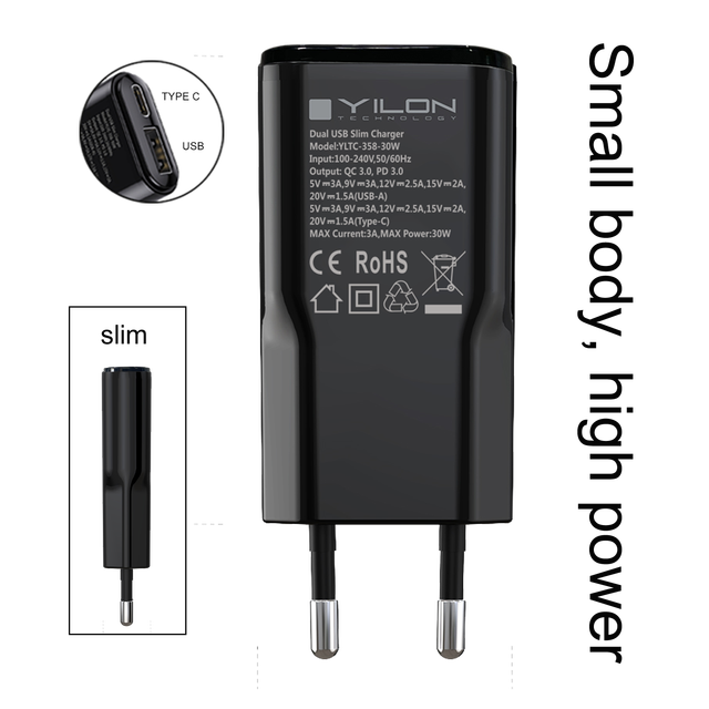 2026 Popular 30W Mini  PD 3.0 USB Type-C Port Fast Charger for Electric Devices & Camera Accessories