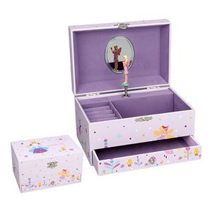 La Doyee Logo personnalisé Nouvelle arrivée Le Lac des Cygnes Song Ballerine rotative Boîte à musique Bijoux pour enfants Cadeau d'anniversaire avec miroir - Product Image 1