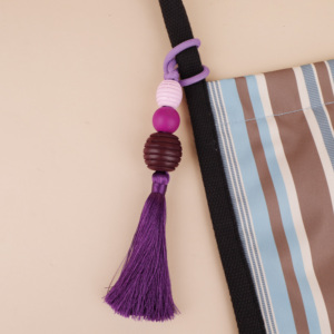 Minimalist Bag Charm Purple Tassel Pendant Nylon Rope Bag Accessories Premium Lanyards Durability Gift Daily Use