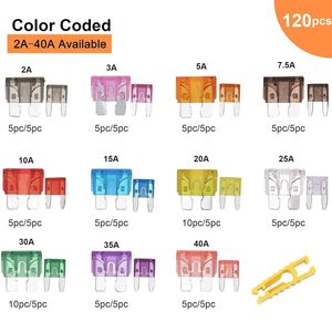 ชุดฟิวส์รถยนต์ CrocSee 120 ชิ้น ฟิวส์รถยนต์ขนาดปกติและขนาดเล็ก พร้อมเครื่องมือถอดฟิวส์ - Product Image 4