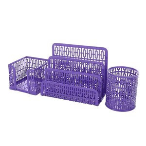 Wideny Oficina de metal de alambre caliente-venta de la escuela y la casa de malla de hierro niños <span class=keywords><strong>mesa</strong></span> de escritorio 3 artículos organizador conjunto de papelería - Product Image 4