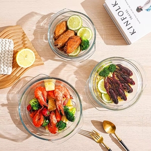 Bol en verre de haute qualité en borosilicate résistant à la chaleur, compatible four et micro-ondes, avec couvercle en verre - Product Image 4