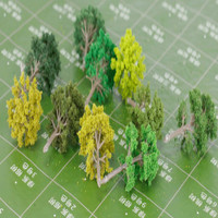 Modelo de arquitectura de plástico verde, árbol para diorama, diseño de tren a escala ho n