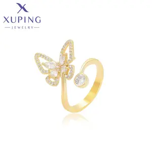 YMR-408 Xuping Jewelry elegante squisita moda 14k oro farfalla stile diamante anello aperto anello per le donne