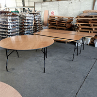 Table pliante ronde en contreplaqué de 60 pouces, multifonctionnelle, commerciale, portable, pour événements, vente en gros