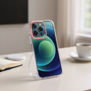 เคสโทรศัพท์แม่เหล็ก DAM สำหรับไอโฟน 13 โปรแม็กซ์แบบใสพร้อมวงแหวนสี - Product Image 2