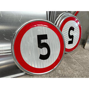 إشارات مرور من الألومنيوم عالية الوضوح عاكسة للحد الأقصى لسرعة الطريق تحذير القيادة البطيئة يتوفر كلا النوعين واقفين قابل للطي - Product Image 5