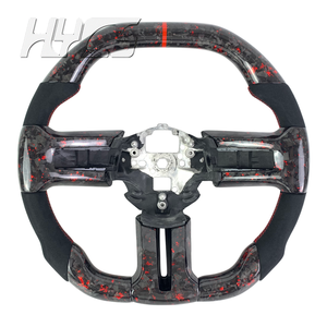 Accessoires intérieurs de voiture Volant sport en fibre de carbone forgée pour <span class=keywords><strong>Ford</strong></span> <span class=keywords><strong>Mustang</strong></span> 2008 2009 2010 <span class=keywords><strong>2011</strong></span> 2012 2013 - Product Image 1