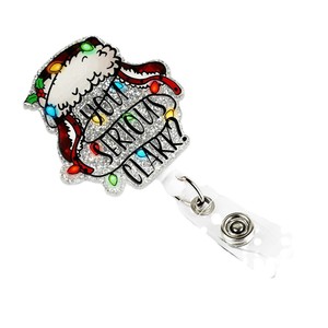 Christmas Badge Scroll Retractable <b>ID</b> <b>Holder</b> - You Serious Clark Fun Acrylic Easy-Pull Buckle - Product Image 5