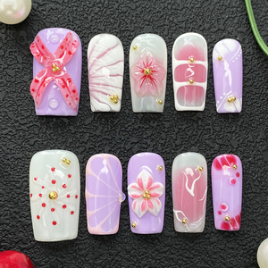 <span class=keywords><strong>Uñas</strong></span> Postizas Hechas a Mano Populares con Diseños Tallados en 3D Pintados a Mano, Venta al por Mayor, 10 Uds., <span class=keywords><strong>Uñas</strong></span> Acrílicas Reutilizables <span class=keywords><strong>para</strong></span> Manicura Manual - Product Image 6