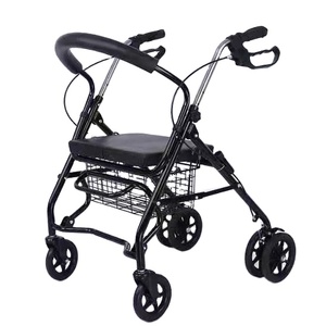 Max 380 Lbs All-Terrain Rollator <strong>Walker</strong> Ergo <strong>Seat</strong> And Adjustable Height Foldable Mobility Aid <strong>for</strong> Seniors - Product Image 2