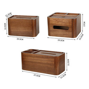Caja de pañuelos rectangular de madera maciza Huina, diseño moderno, color personalizable, impresión digital, duradera, ahorradora de espacio, uso multipropósito - Product Image 3