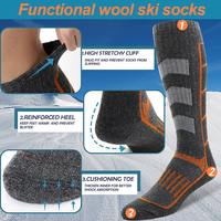 Chaussettes de ski en laine mérinos, chaussettes par temps froid pour le snowboard, la neige, l'hiver, les chaussettes chaudes thermiques aux genoux, la chasse