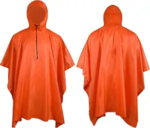 Woqi pieghevole 100% poliestere PU resistente all'acqua traspirante poncho con cappuccio da uomo impermeabile poncho antipioggia stampato motociclismo