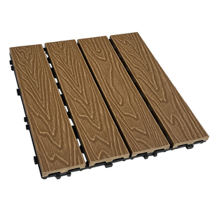 Dalles <span class=keywords><strong>de</strong></span> terrasse en WPC à emboîtement DIY 300x300mm pour revêtement <span class=keywords><strong>de</strong></span> sol extérieur - Product Image 4