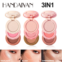 Palette de fards à paupières, blush et contour 3-en-1 haute pigmentation, waterproof et longue tenue, marque privée