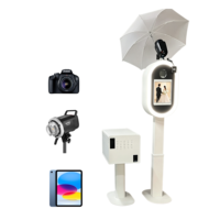 Mesin Photo Booth Panel iPad yang Dapat Dilepas, Booth Kamera DSLR, Lampu Cincin LED yang Dapat Disesuaikan