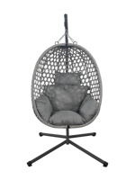 Fauteuil suspendu d'extérieur moderne, fauteuil suspendu d'extérieur avec support, chaise hamac de haute qualité en forme d'œuf