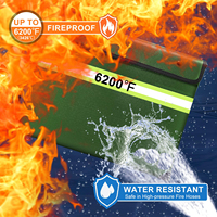 Actualizado 6200 ° Bolsa para Documentos Resistente al Calor, al Fuego y al Agua, de Gel de Silicona, con Tira Reflectante