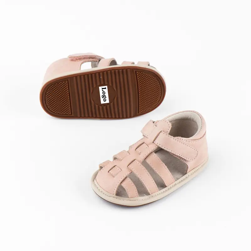 Flexible Non-Slip Rubber Soft Sole Baby Girls Boys Summer Leather Buckle Sandals