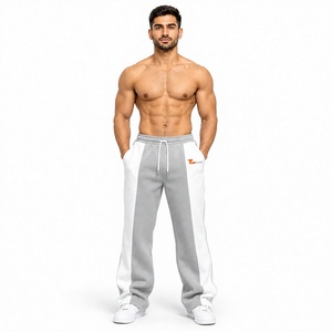 Wholesale <b>Mens</b> Flare Jogger <b>Pants</b> <b>Lounge</b> Wear Soft Brushed Fleece Relaxed Sweatpants Elastic Waist Wide Leg Long <b>Pants</b> - Product Image 1