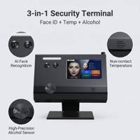 Thermomètre infrarouge à reconnaissance faciale, testeur d'alcoolémie, détection avant le service, machine tout-en-un avec gestion par plateforme cloud
