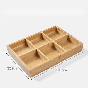 Boîte de rangement classique et écologique en bambou naturel à six grilles de <span class=keywords><strong>palais</strong></span> pour ornement de mariage de restaurant à la maison - Product Image 4